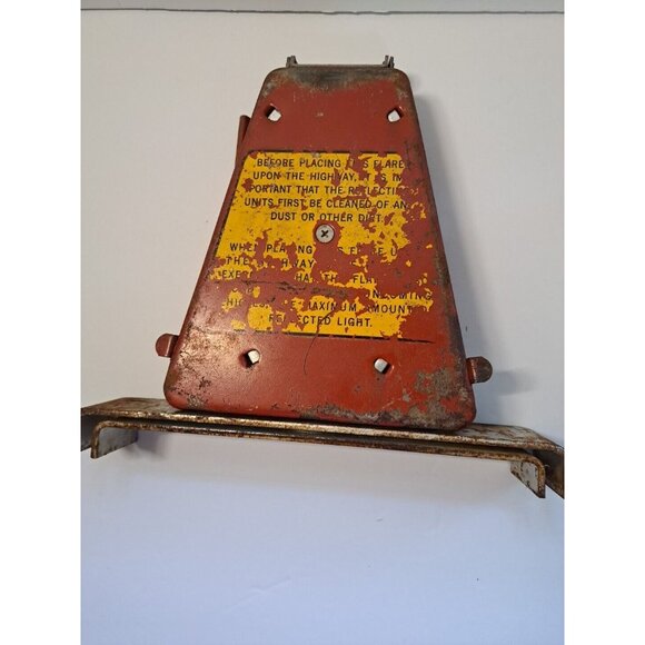 VTG Grote Reflector Metal #77 Emergency Roadside Folding Red USA Home decor - Picture 3 of 14